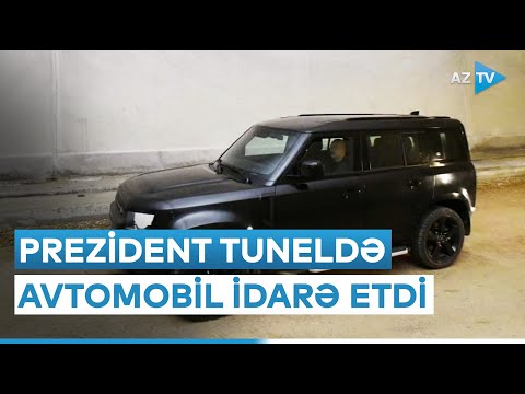 Prezident Əhmədbəyli-Füzuli-Şuşa yolundakı tuneldə avtomobil idarə etdi